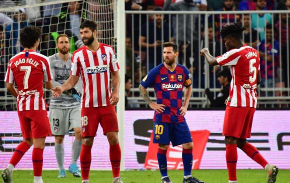 Messi tuvo un gran partido pero no logró evitar la reacción del Atlético. FOTO: AFP
