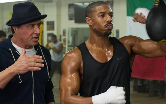 Sylvester Stallone (izquierda) y Michael B. Jordan son los protagonistas de la nueva película de la saga de Rocky. FOTO ap