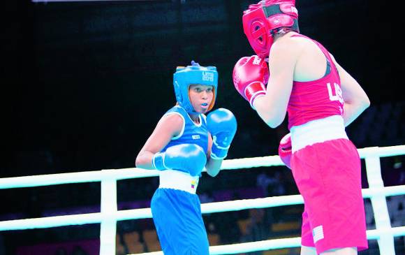 El más reciente triunfo de Ingrit Valencia (azul) fue el viernes en Lima, al ganar oro en Juegos Panamericanos. FOTO cortesía coc