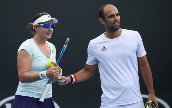 Cabal y Abigail Spears, durante su presencia en el Abierto de Australia. FOTO cortesía Fecoltenis