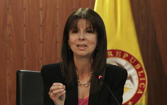 La presidenta de la Corte, María V. Calle, explicó la decisión del tribunal. FOTO Colprensa