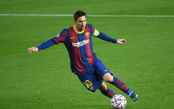 Lionel Messi lideró el primer triunfo del Barcelona en la actual edición de la Champions. FOTO AFP