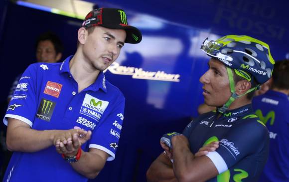 Jorge Lorenzo y Nairo Quintana. FOTO Cortesía Movistar