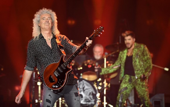 Brian May y Roger Taylor, miembros de la formación original de Queen, hicieron parte del concierto. Foto: Joel Carrett - Efe