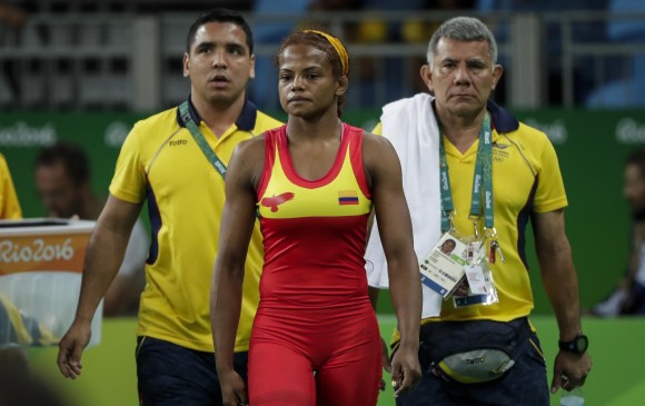 Jackeline Rentería quedó eliminada en los cuartos de final de la lucha en Río 2016. FOTO COLPRENSA