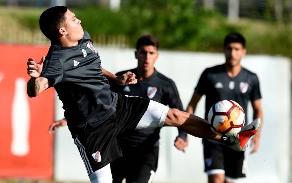 El volante antioqueño Juan Fernando Quintero es una de las alternativas que tiene Marcelo Gallardo para el juego de este domingo. Rafael Santos Borré es baja por sanción. FOTO Cortesía river plate 