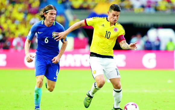 Colombia derrumbó la marcha triunfal de 9 victorias oficiales de Brasil en sus últimos compromisos y con el empate sigue rumbo al Mundial de Rusia 2018. FOTO colprensa