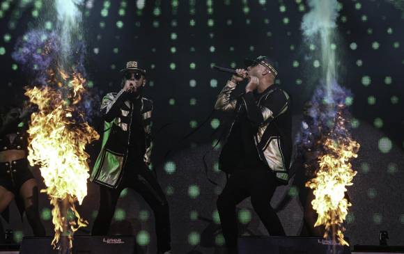 Después de cinco años de separación los puertorriqueños Wisin y Yandel presentaron en Bogotá su gira mundial ‘Como Antes Tour’ acompañados de diferentes artistas latinoamericanos. Foto: Colprensa