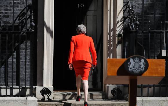 Theresa May anuncia su renuncia a ser primera ministra de Reino Unido. FOTO: AFP