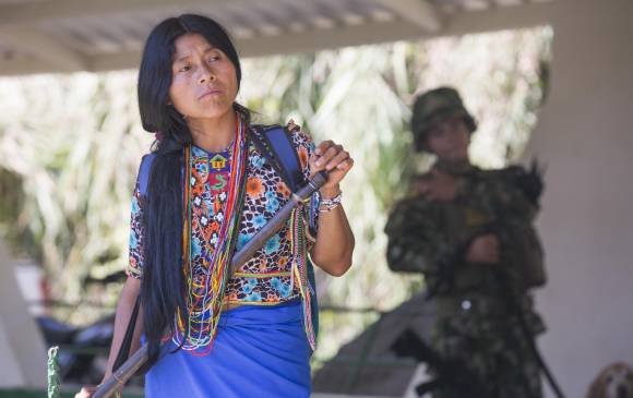 Integrantes de la Guardia Indígena deben lidiar con los actores armados en Antioquia. FOTO EDWIN BUSTAMANTE