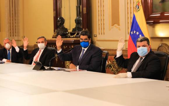 El presidente de Venezuela, Nicolás Maduro, durante una sesión del Consejo de Estado. FOTO EFE