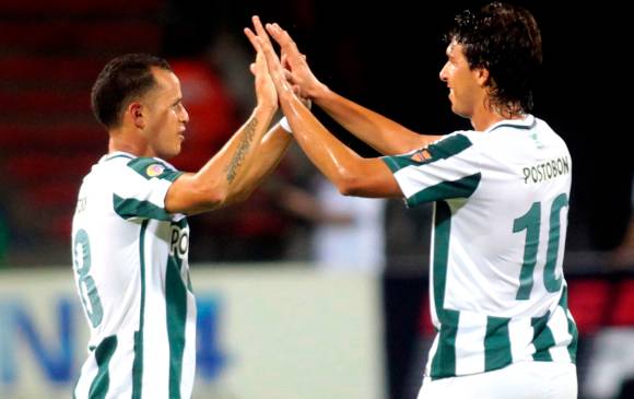El patriota ajustó su cuarto gol con la camiseta verdolaga. FOTO MANUEL SALDARRIAGA