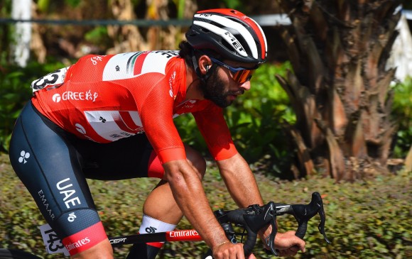 Fernando Gaviria llegó al ciclismo de Europa en 2015. Ha estado en dos equipos, el Quick Step y actualmente en el UAE. Lleva 30 victorias como corredor profesional. FOTO TWITTER DE GAVIRIA
