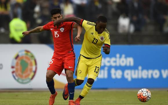 Ever Valencia (#13) ha sido la gran figura de Colombia en los últimos juegos ante Brasil y Chile, anotando gol. FOTO AFP