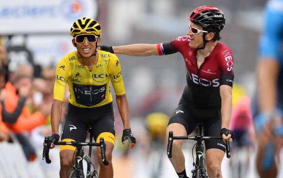 Uno y dos en el pasado Tour: Egan y Geraint Thomas. Ambos integran la poderosa escuadra del Ineos. FOTO archivo getty