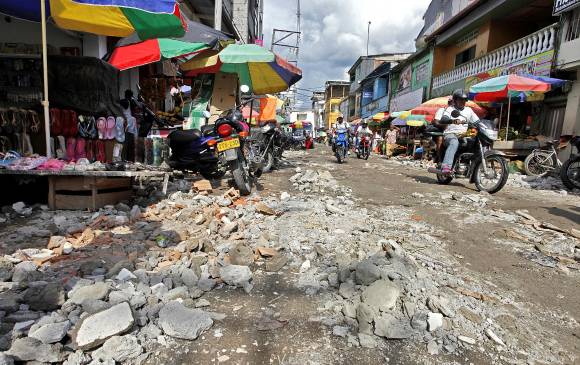 En el centro de Quibdó el impacto de las obras ha sido mayor. Desde EPM advierten que el sacrificio vale la pena. FOTO henry agudelo