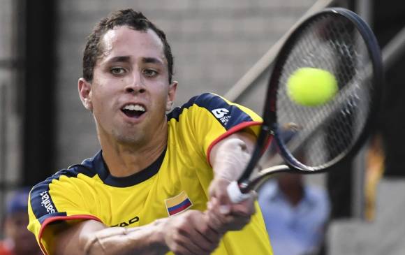 El jugador nacido en Bucaramanga logró para Colombia el primer punto en la serie de Copa Davis. FOTO AFP