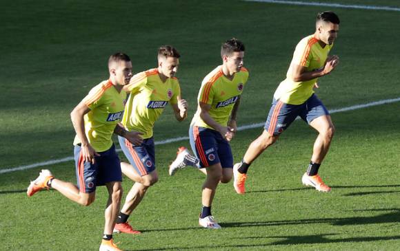 Mateus Uribe, Santiago Arias, James Rodríguez y Falcao García, 4 opciones del técnico Queiroz para hoy ante Chile. FOTO colprensa