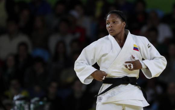 En la imagen, Yuri concentrada en su duelo ante la japonesa Haruka Tachimoto, por el oro en Río-2016.