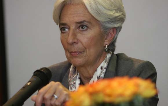La Directora del Fondo Monetario Internacional, Christine Lagarde, realizó una rueda de prensa antes de culminar su visita de dos días al país. Foto: Colprensa