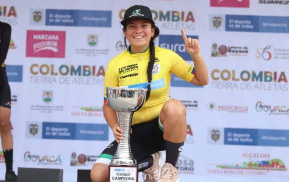 Elizabeth Castaño, campeona. FOTO cortesía fedeciclismo