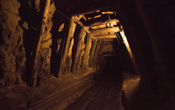 Así luce el interior de una mina de carbón en Amagá. FOTO: Carlos Velásquez