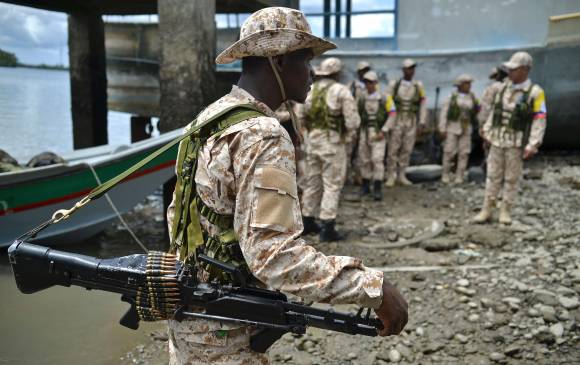 La ametralladora M60E3 calibre 7.62, es una de las armas de apoyo que hay en casi todos los frentes de las Farc. FOTO AFP