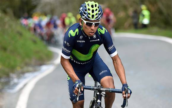 El ciclista colombiano Nairo Quintana fue confirmado para la Vuelta a España y es uno de los llamados a luchar por el título. FOTO TEAM MOVISTA