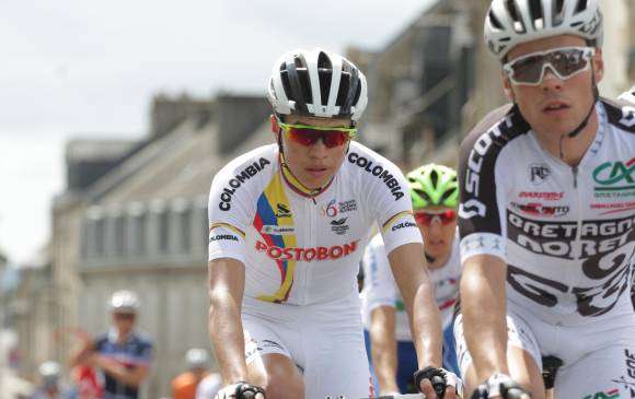 Cristian Camilo Muñoz es una de las nuevas figuras del ciclismo de ruta del país. Está en Selección Colombia en el Tour de l’Avenir. FOTO Cortesía Éder Garcés-Fedeciclismo