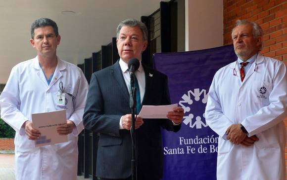 Santos fue operado en octubre de 2012 de un tumor cancerígeno. FOTO PRESIDENCIA