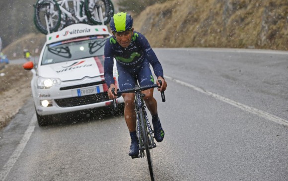 El ciclista de Cómbita resistió hasta los últimos 35 kilómetros cuando el lote se dividió a favor de los sprinters. FOTO ARCHIVO AFP