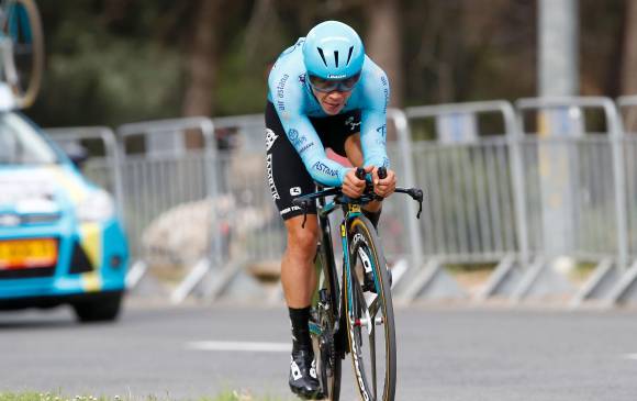 Miguel Ángel “Supermán” López ha tenido una destacada campaña. Triunfó en el Tour Colombia así como en la Vuelta a Cataluña. Fue podio el año pasado en el Giro de Italia. FOTO AFP