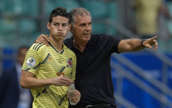 Ante Paraguay, Carlos Queiroz no tuvo como inicialista a James Rodríguez, considerado la gran figura de Colombia. Tampoco puso a Radamel Falcao García en el encuentro con Catar. FOTO afp 