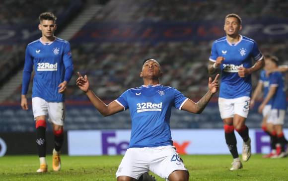 Alfredo Morelos, delantero del Rangers. FOTO AFP