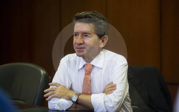 El gobernador de Antioquia, Luis Pérez Gutiérrez, durante una entrevista en EL COLOMBIANO en junio de 2018. Foto: Esteban Vanegas