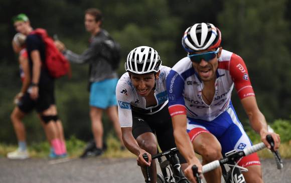 Egan y Pinot, dos de las figuras ayer en la etapa 15 del Tour. FOTO AFP
