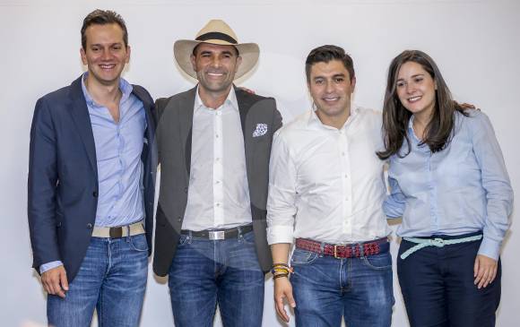 De izquierda a derecha: Alfredo Ramos, Andrés Guerra, Jaime Mejía y Ana Cristina Moreno. Guerra ya es el candidato oficial a la Gobernación, los demás esperan encuesta. FOTO Juan Antonio sánchez
