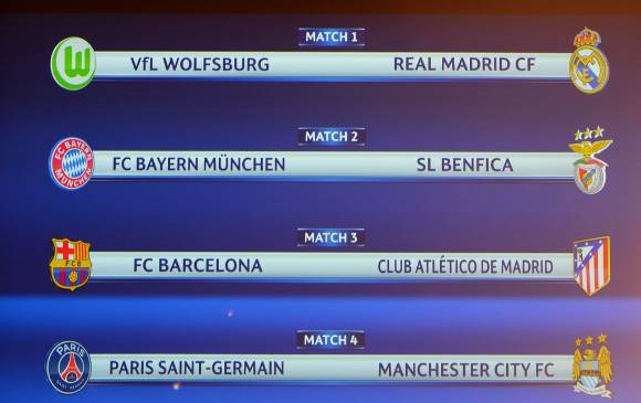 Así se jugarán los cuartos de final de la Champions League