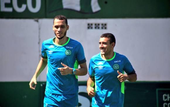 Helio Neto y Alan Ruschel ya se entrenan con Chapecoense. FOTO Cortesía Sirli Freitas/Chapecoense