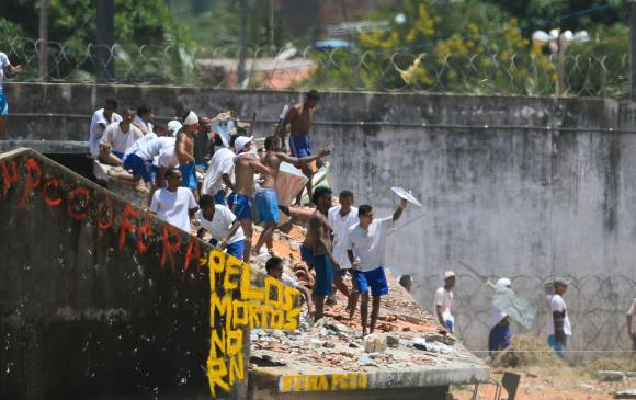 Un muerto y cinco heridos dejó un nuevo motín en la cárcel Caico en el estado de Rio Grande do Norte en Brasil. FOTO AFP