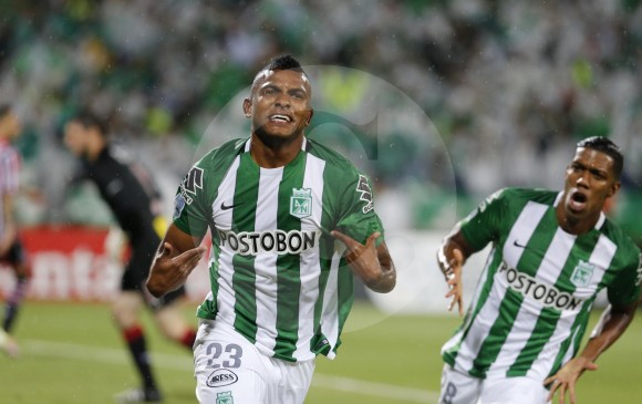 Miguel Borja anotó los dos goles de la victoria verde en el Atanasio Girardot. FOTO Juan Antonio Sánchez