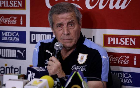 Óscar Washington Tabárez se mostró satisfecho por el empate ante Colombia en Barranquilla. FOTO COLPRENSA