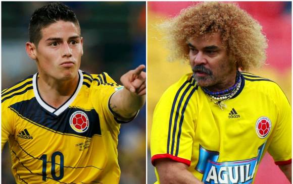 Carlos Valderrama y James Rodríguez, dos talentosos del fútbol colombiano de distintas generaciones. fotos archivo