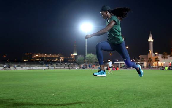 Caterine Ibargüen sigue su etapa de concentración en Puerto Rico. Viene de triunfar en el Prix de Cali (14.51 metros). FOTO CORTESÍA LIGA de DIAMANTE