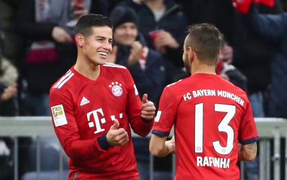 James Rodríguez vive un romance en el Bayern de Múnich, es titular con toda la confianza del técnico Niko Kovac. FOTO reuters