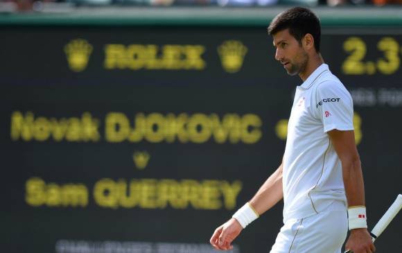 El serbio Novak Djokovic, fue eliminado este sábado en tercera ronda de Wimbledon. FOTO AFP