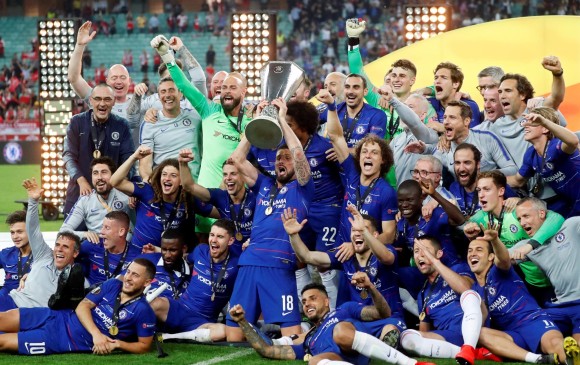 El festejo de Chelsea, ganador de la final. FOTO EFE