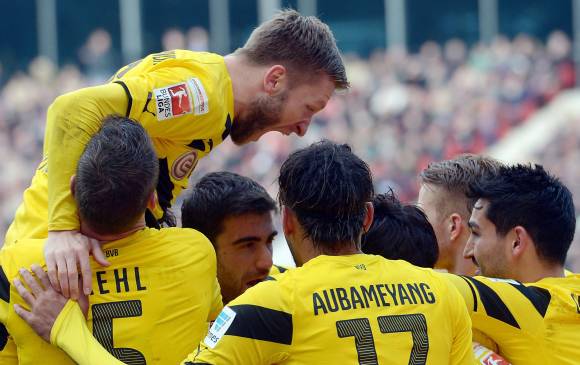 Aubameyang, Reus y Kagawa, marcaron los goles. Adrián Ramos entró a los 90 minutos. FOTO AFP