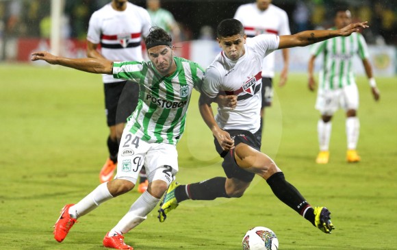 Sebastián Pérez estuvo presente en la victoria del 19 de noviembre de 2014 (1-0) por la Copa Suramericana en el Atanasio Girardot. El Verde pasó a la final. FOTO juan antonio sánchez 