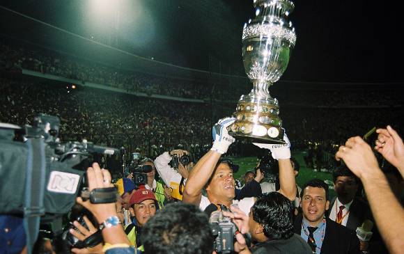 Festejos en El Campín tras el título tricolor. FOTO archivo